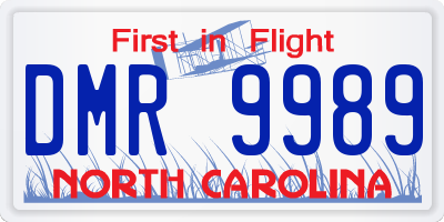 NC license plate DMR9989