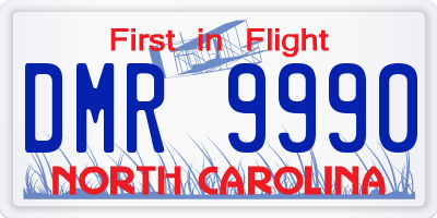 NC license plate DMR9990