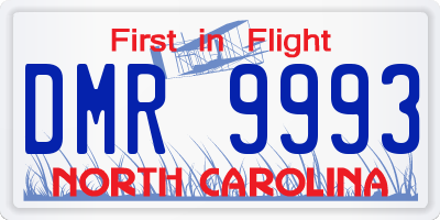 NC license plate DMR9993