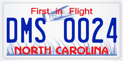 NC license plate DMS0024