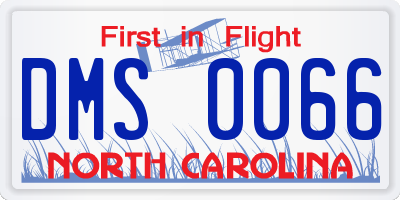 NC license plate DMS0066