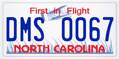NC license plate DMS0067