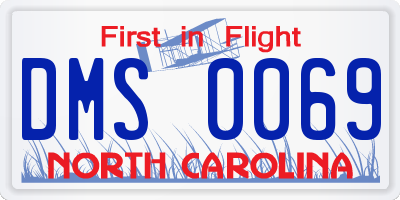 NC license plate DMS0069