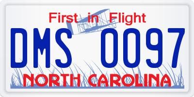 NC license plate DMS0097