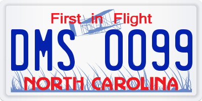 NC license plate DMS0099