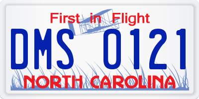 NC license plate DMS0121