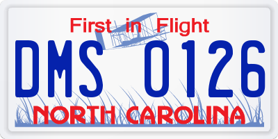 NC license plate DMS0126