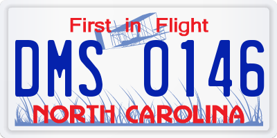 NC license plate DMS0146