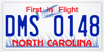 NC license plate DMS0148