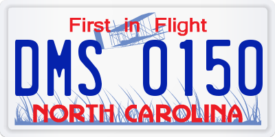 NC license plate DMS0150