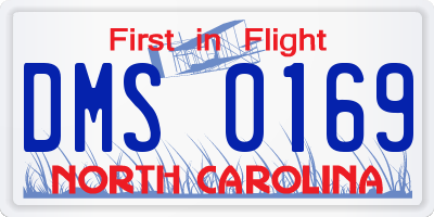 NC license plate DMS0169