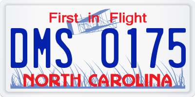NC license plate DMS0175