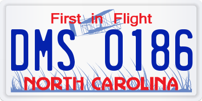 NC license plate DMS0186