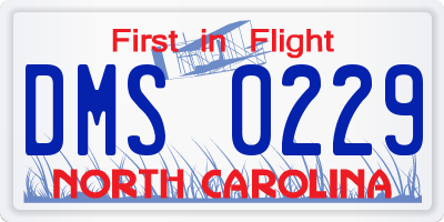 NC license plate DMS0229