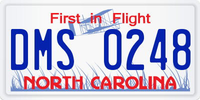 NC license plate DMS0248
