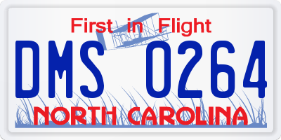 NC license plate DMS0264