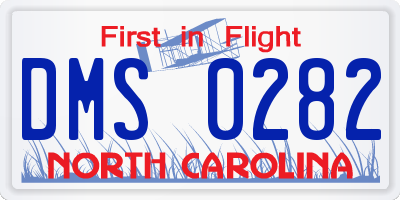 NC license plate DMS0282