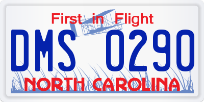 NC license plate DMS0290