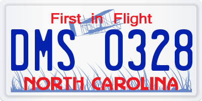NC license plate DMS0328