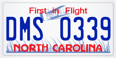 NC license plate DMS0339