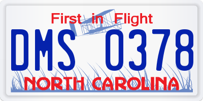 NC license plate DMS0378
