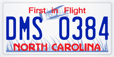 NC license plate DMS0384
