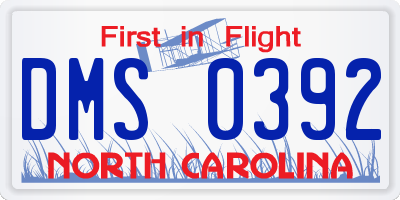 NC license plate DMS0392
