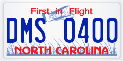 NC license plate DMS0400