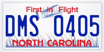 NC license plate DMS0405