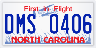 NC license plate DMS0406
