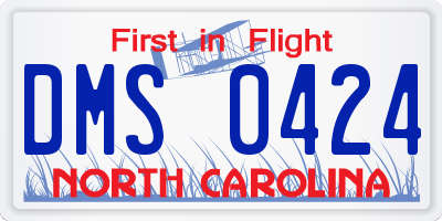 NC license plate DMS0424