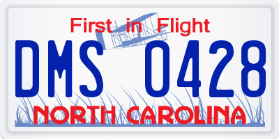 NC license plate DMS0428