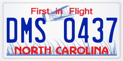 NC license plate DMS0437