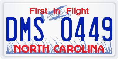 NC license plate DMS0449