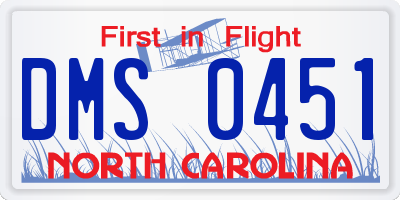 NC license plate DMS0451