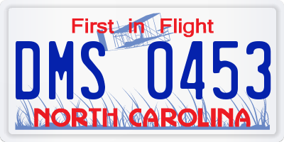 NC license plate DMS0453