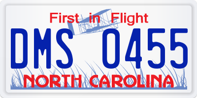 NC license plate DMS0455