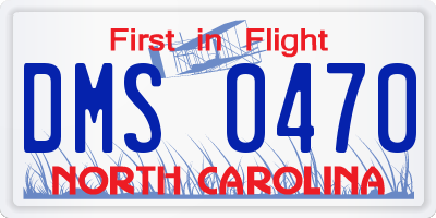 NC license plate DMS0470