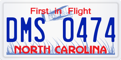 NC license plate DMS0474