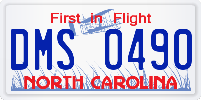 NC license plate DMS0490
