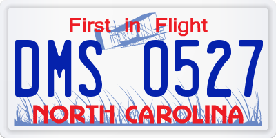 NC license plate DMS0527