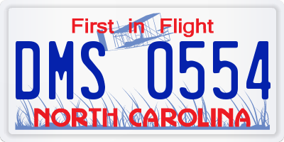 NC license plate DMS0554