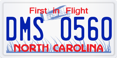NC license plate DMS0560