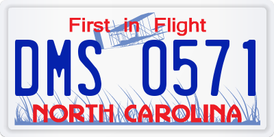 NC license plate DMS0571