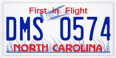 NC license plate DMS0574