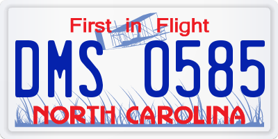 NC license plate DMS0585