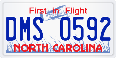 NC license plate DMS0592