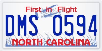 NC license plate DMS0594