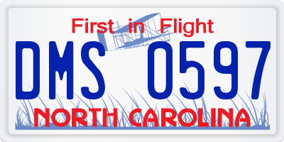 NC license plate DMS0597
