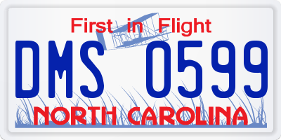 NC license plate DMS0599